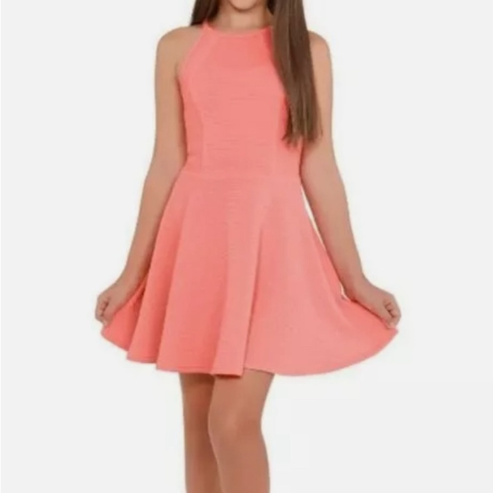 Sally Miller Couture-Size kids medium-Pink Knit Sleeveless Fit&Flare Jodi Dress